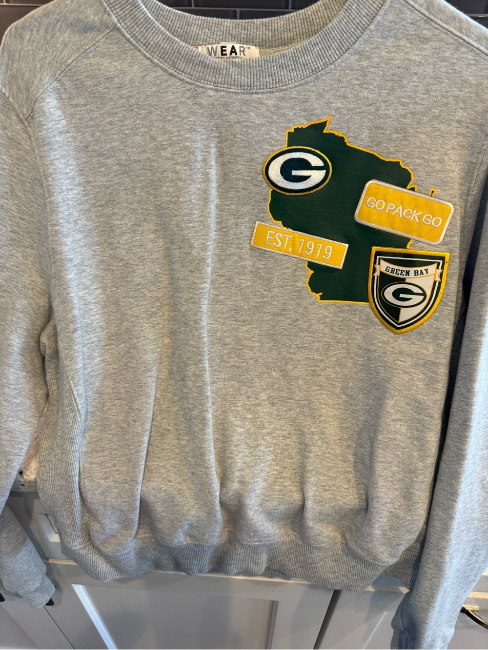 Gray Green Bay Packers Crewneck Sweatshirt by WEAR